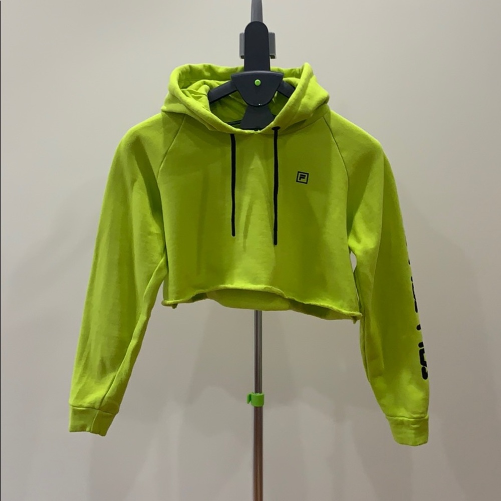 XS FILA Crop Fluorescent Hoodie